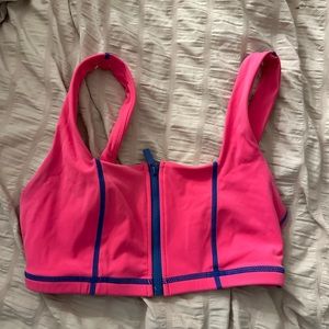 Buff bunny Zip up pink sports bra! Size Medium